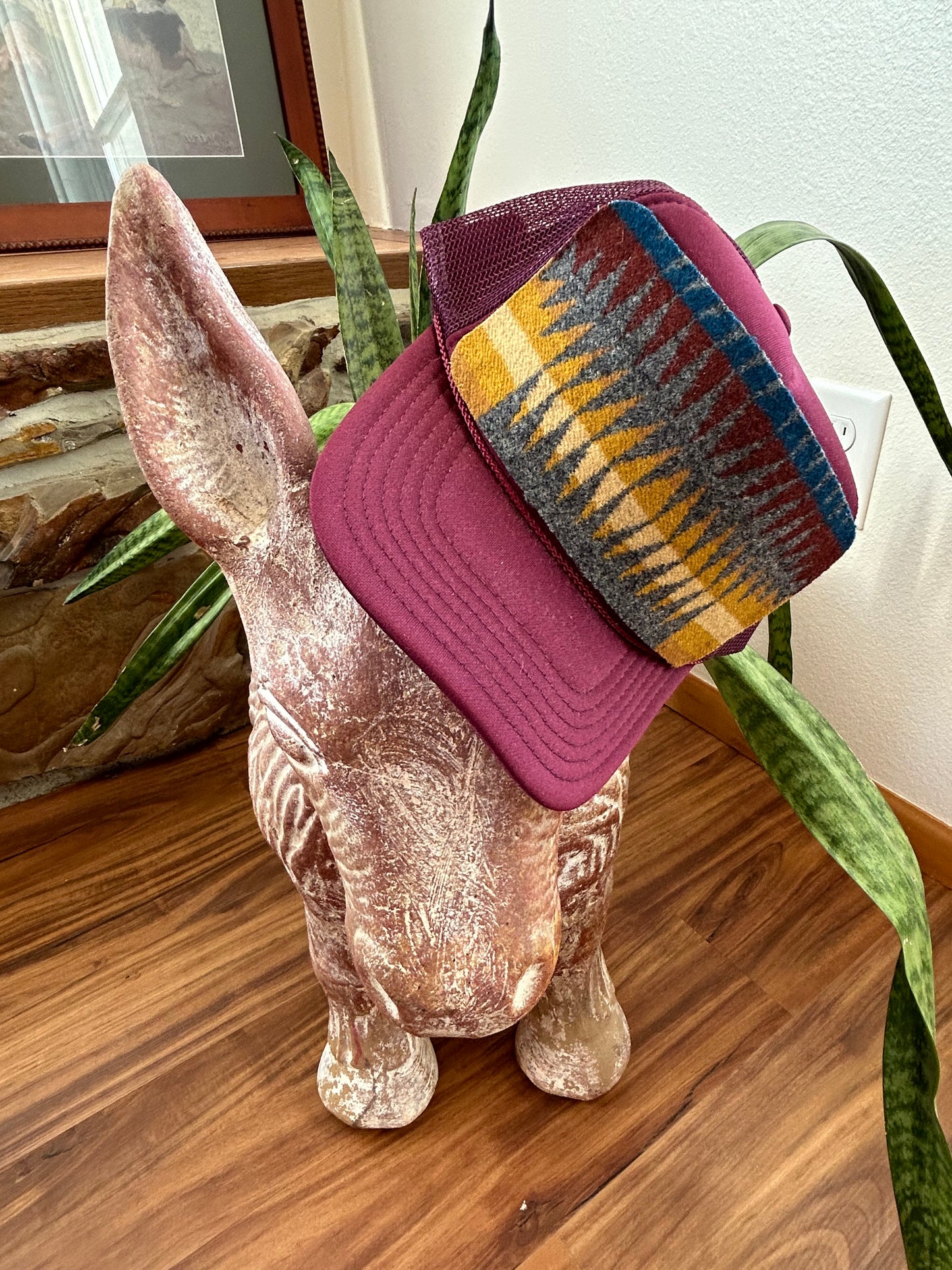 Cranberry & Gray Trucker Hat