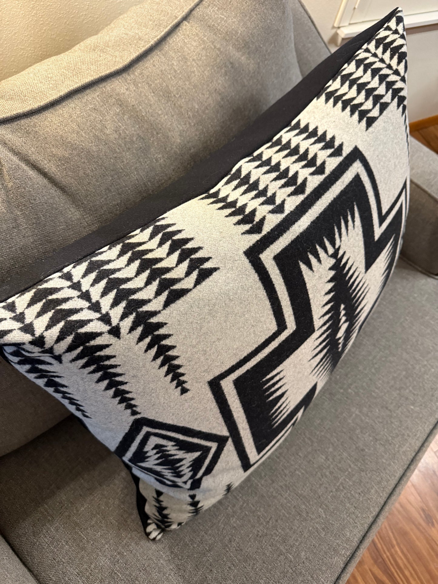 Black & White Walking Rock Pillow