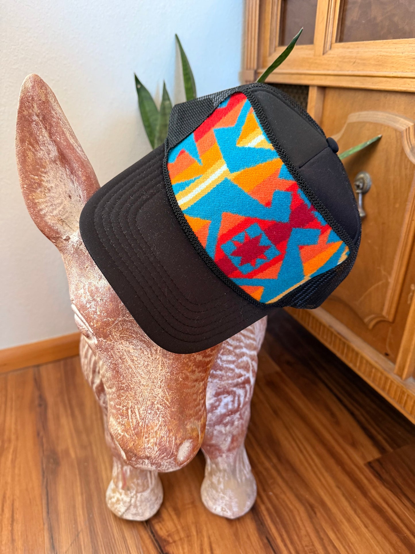 Condensed Turquoise Trucker Hat