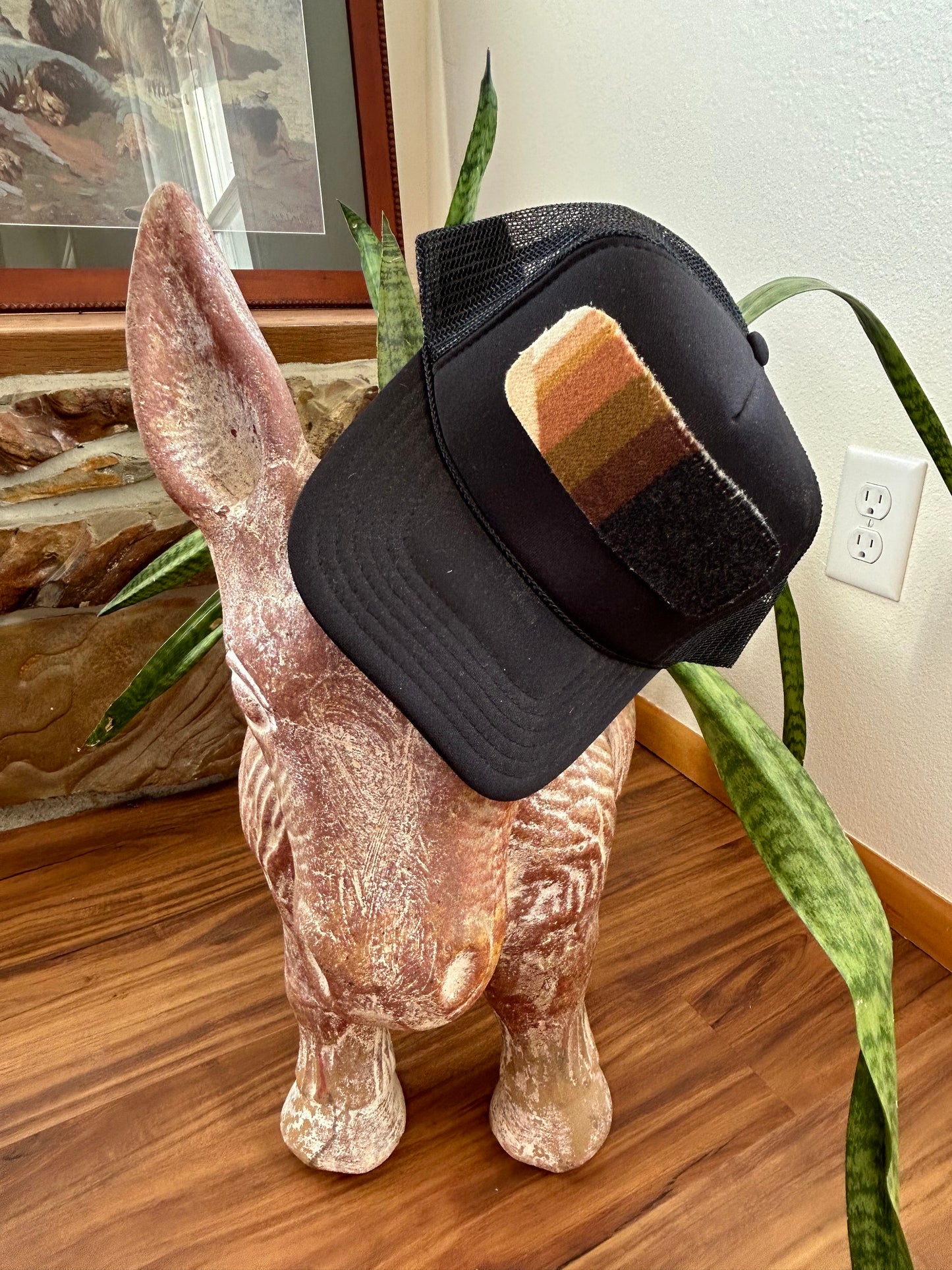 Black Small Patch Trucker Hat