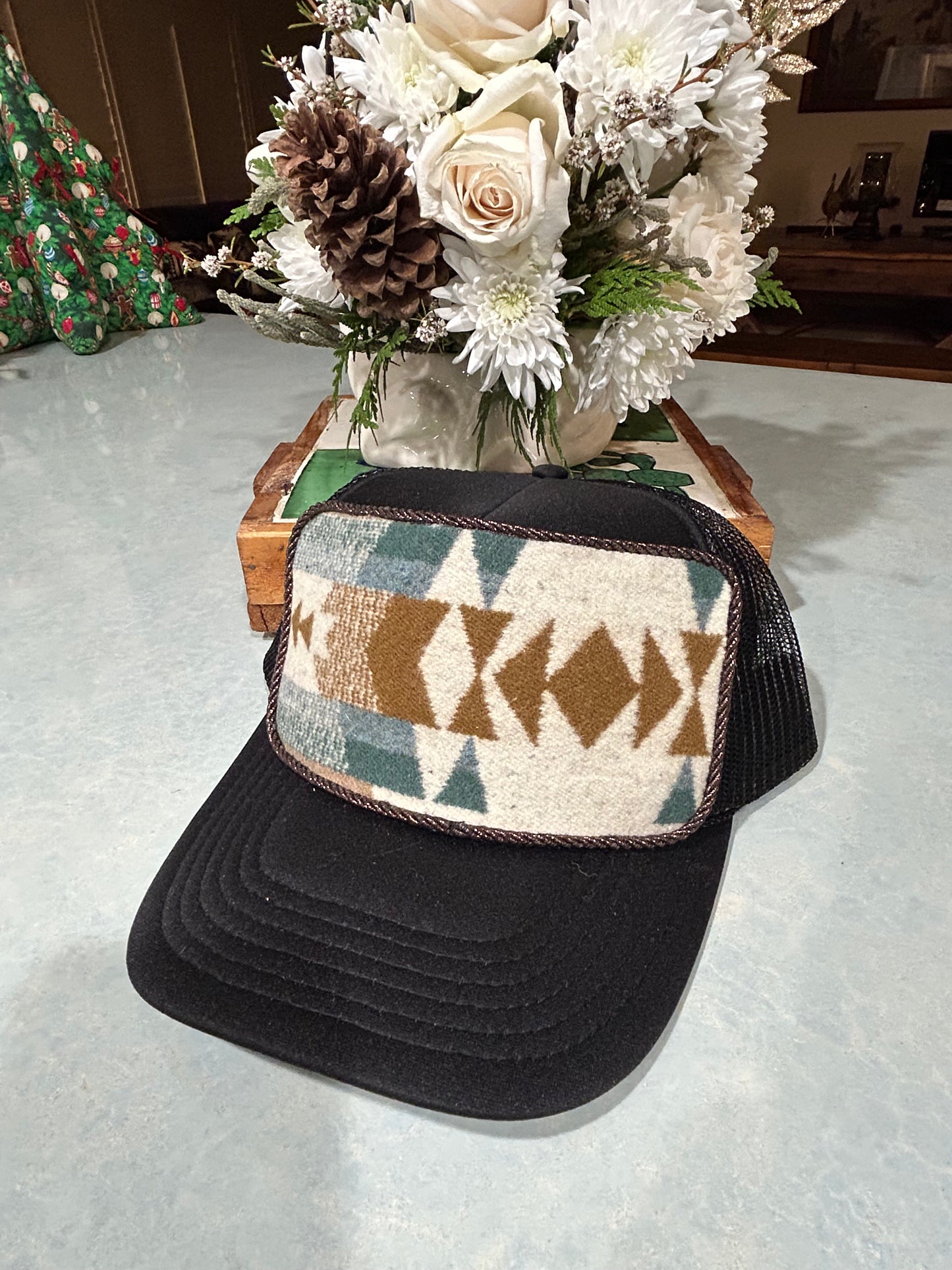 Black & Cream Trucker Hat