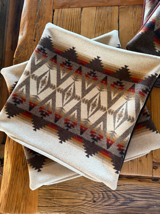 Cream Pacific Brown Crest Pillow Covers (set of 2)
