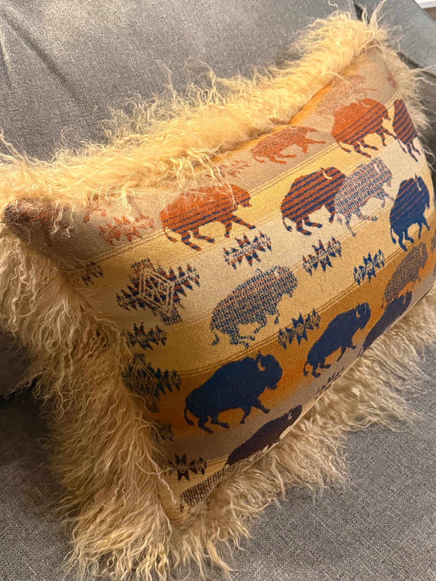 Tibetan Lamb & Land of Buffalo Pillow