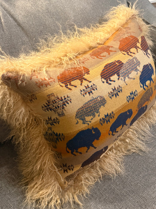 Tibetan Lamb & Land of Buffalo Pillow