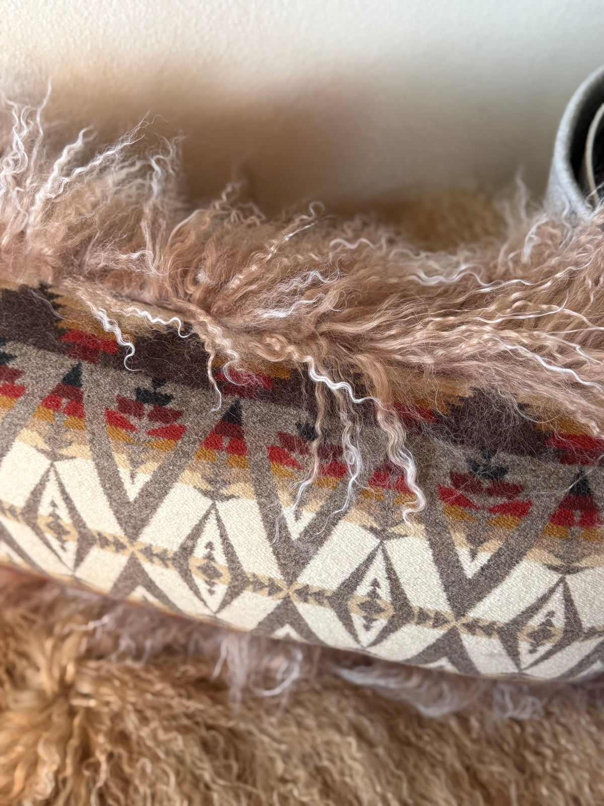 Brown Pacific Crest & Tibetan Lamb Pillow