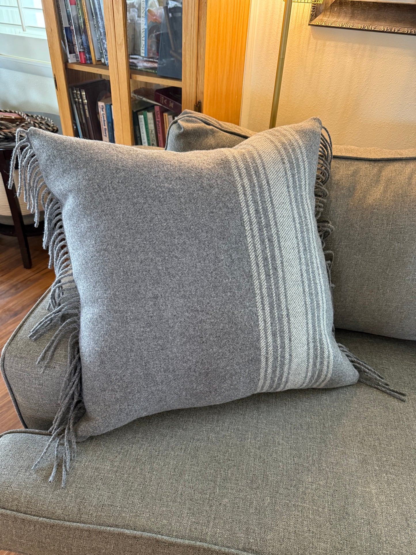 Extra Large Gray Striped Pillow