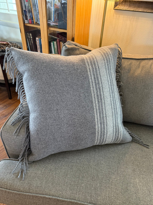 Extra Large Gray Striped Pillow