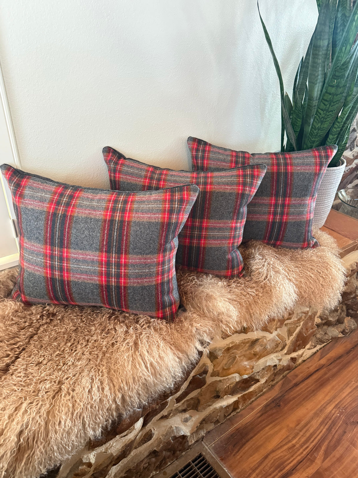 Charcoal Plaid Pillows