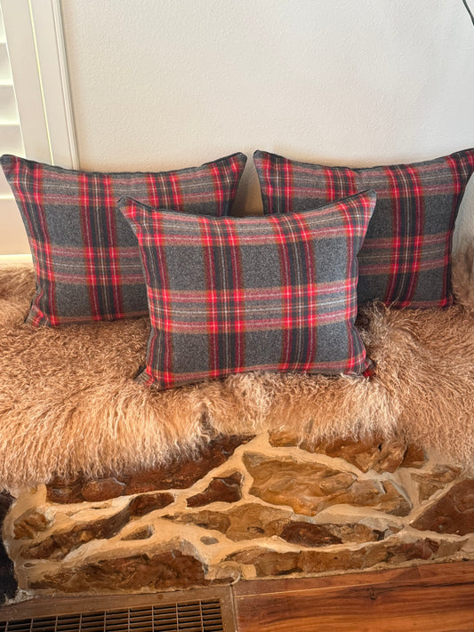 Charcoal Plaid Pillows