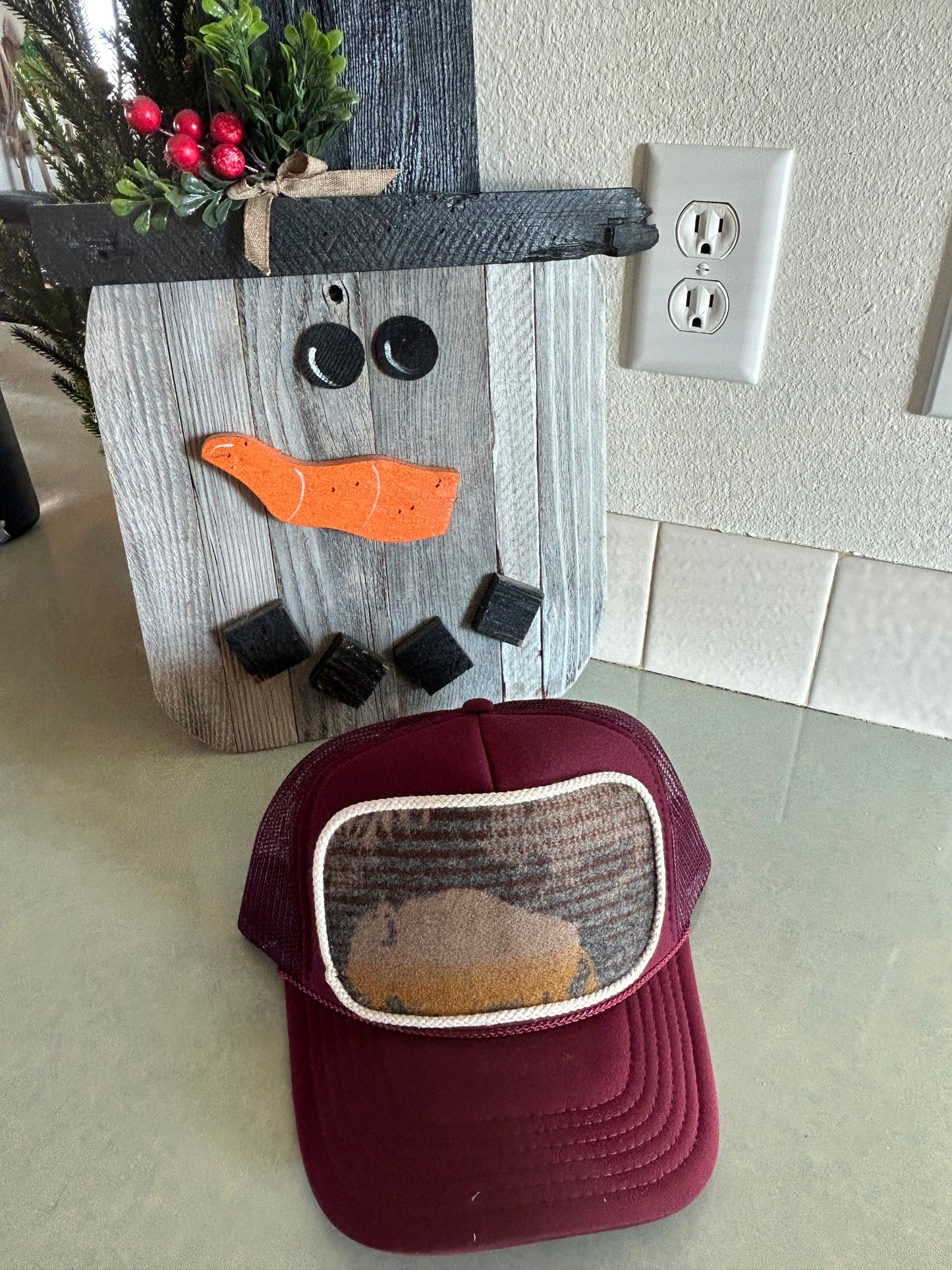 Cranberry Buffalo Trucker Hat