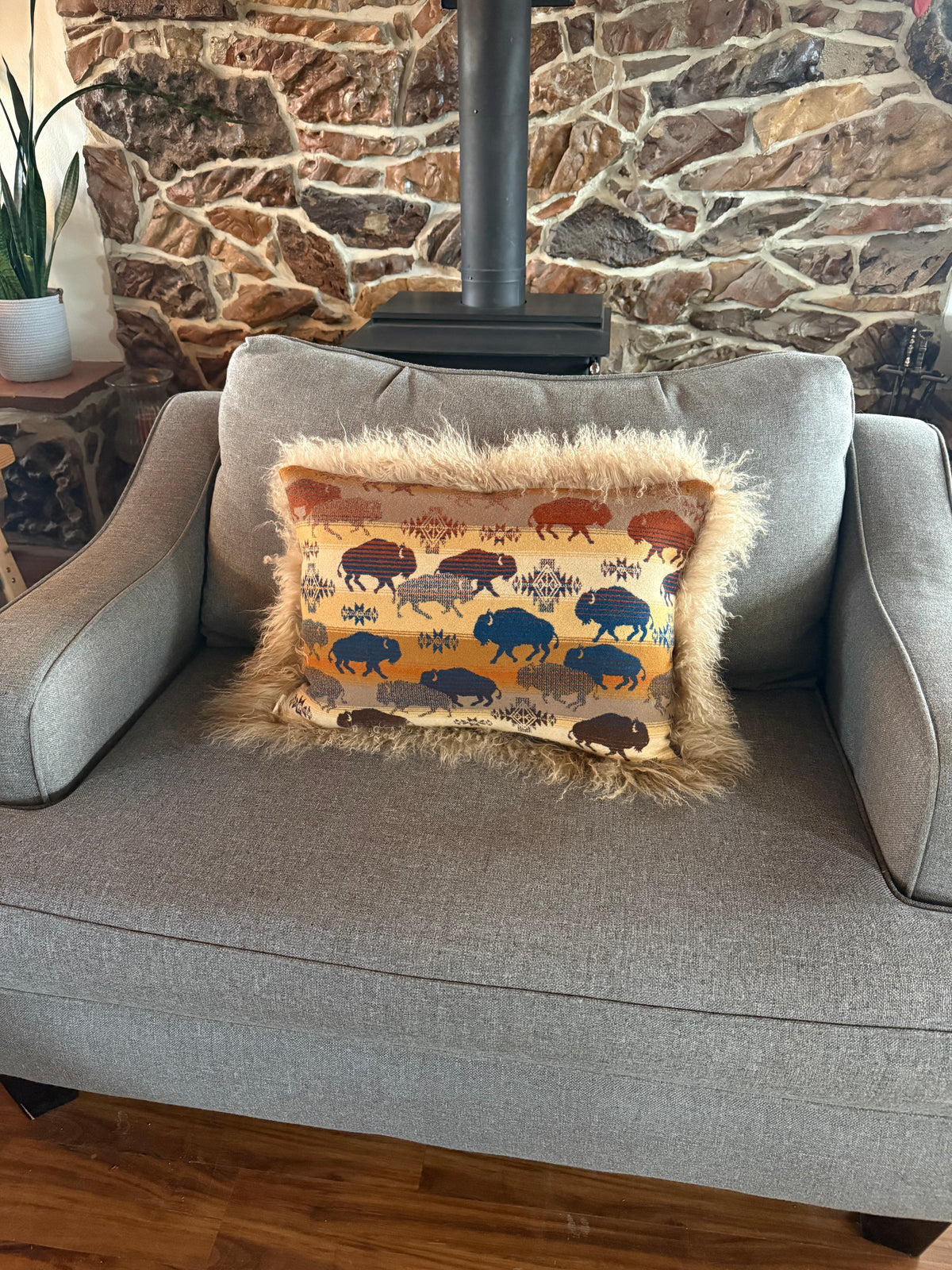 Land of Buffalo Pillow