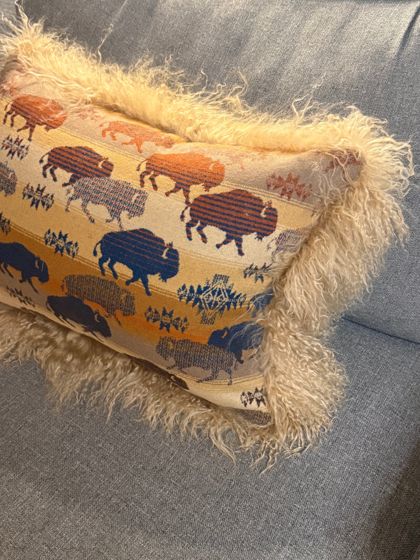 Tibetan Lamb & Land of Buffalo Pillow