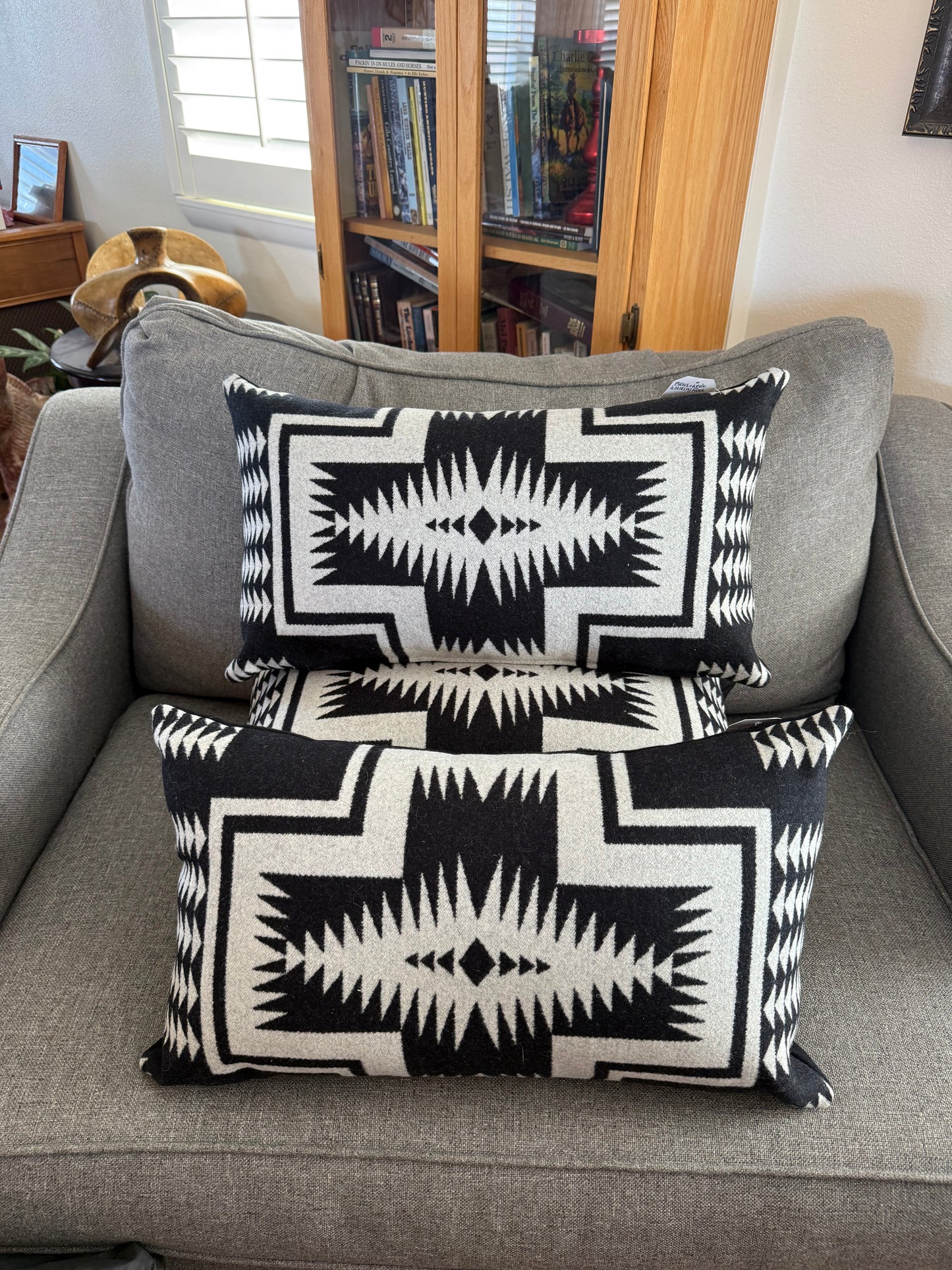 Black & White Walking Rock Pillow