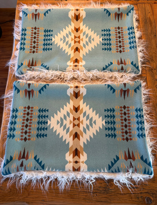 Rancho Arroyo Aqua Pillow Cover Set