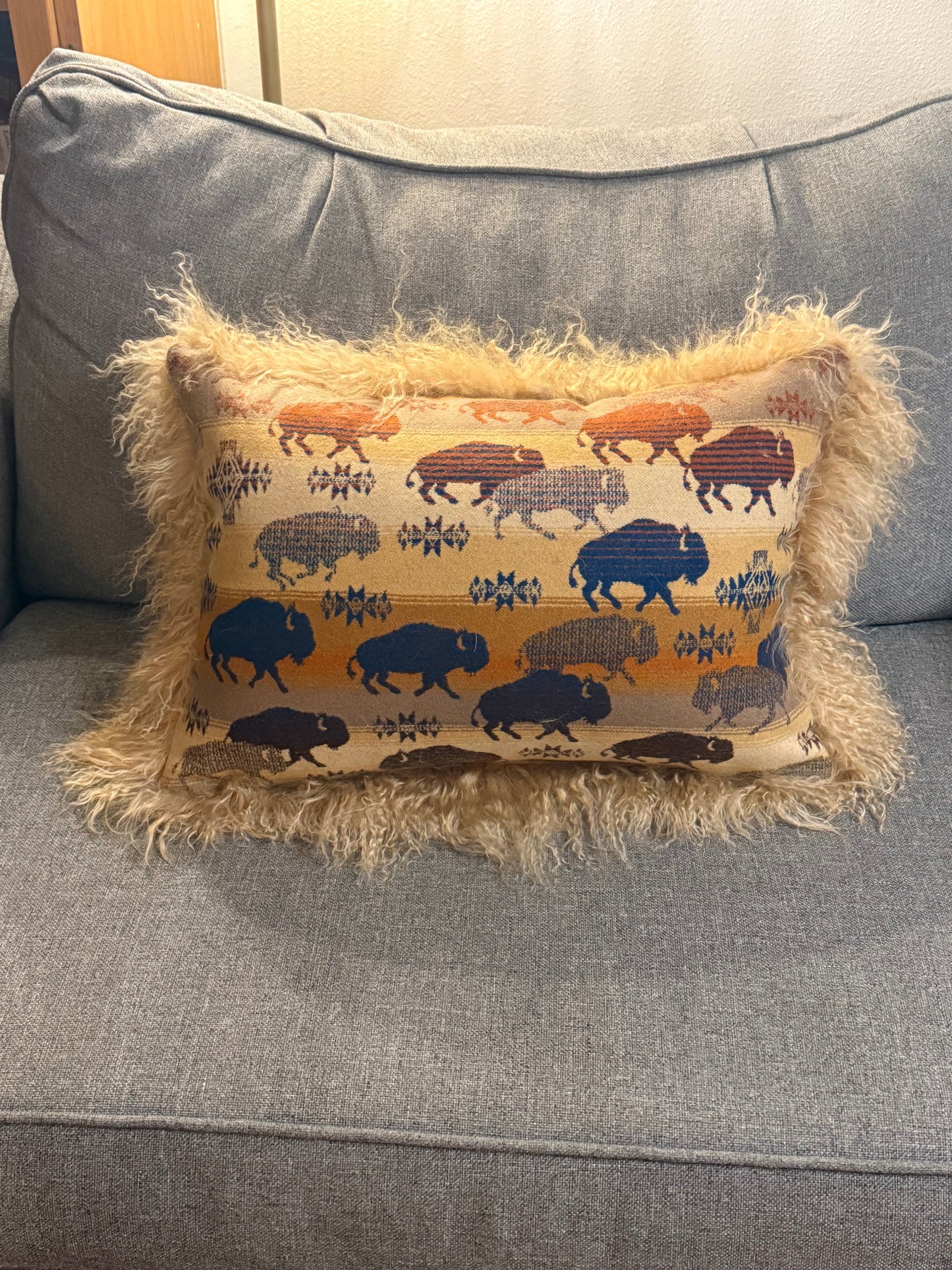 Tibetan Lamb & Land of Buffalo Pillow