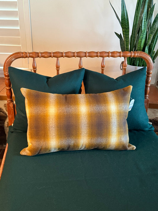 Golden Plaid Pillow