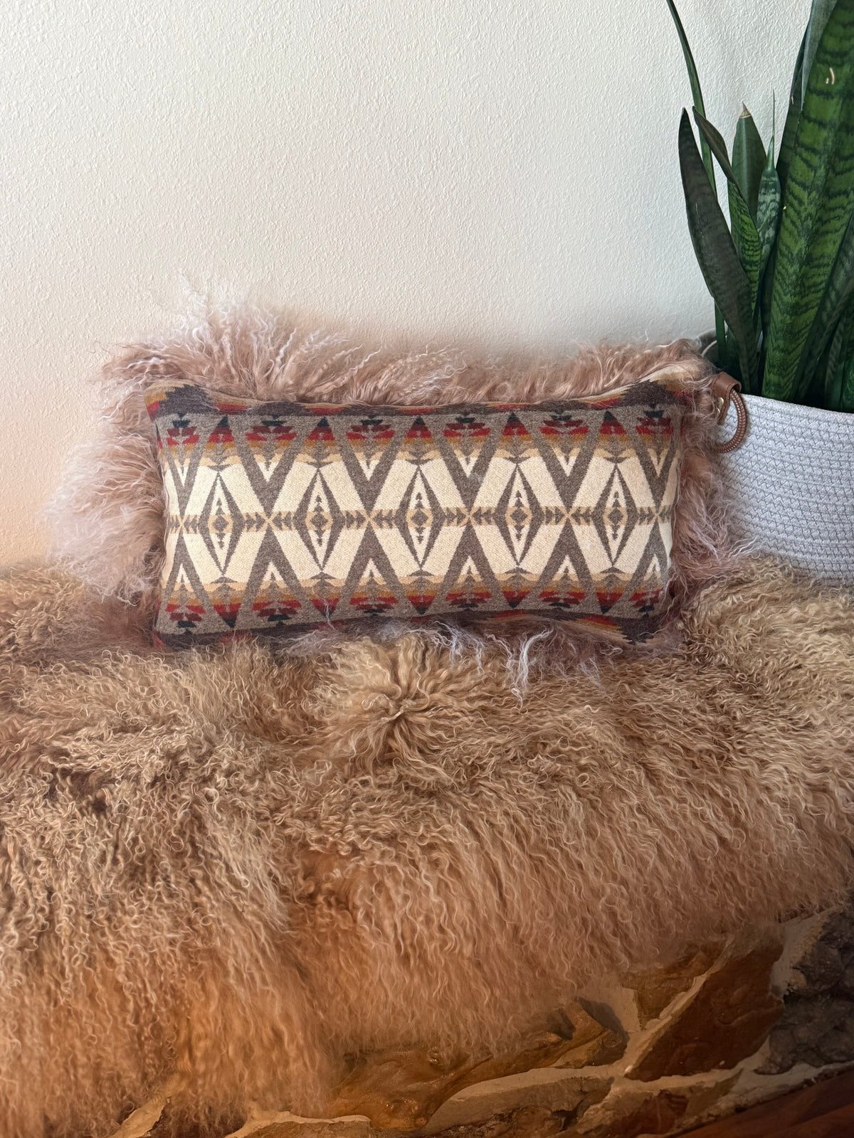 Brown Pacific Crest & Tibetan Lamb Pillow