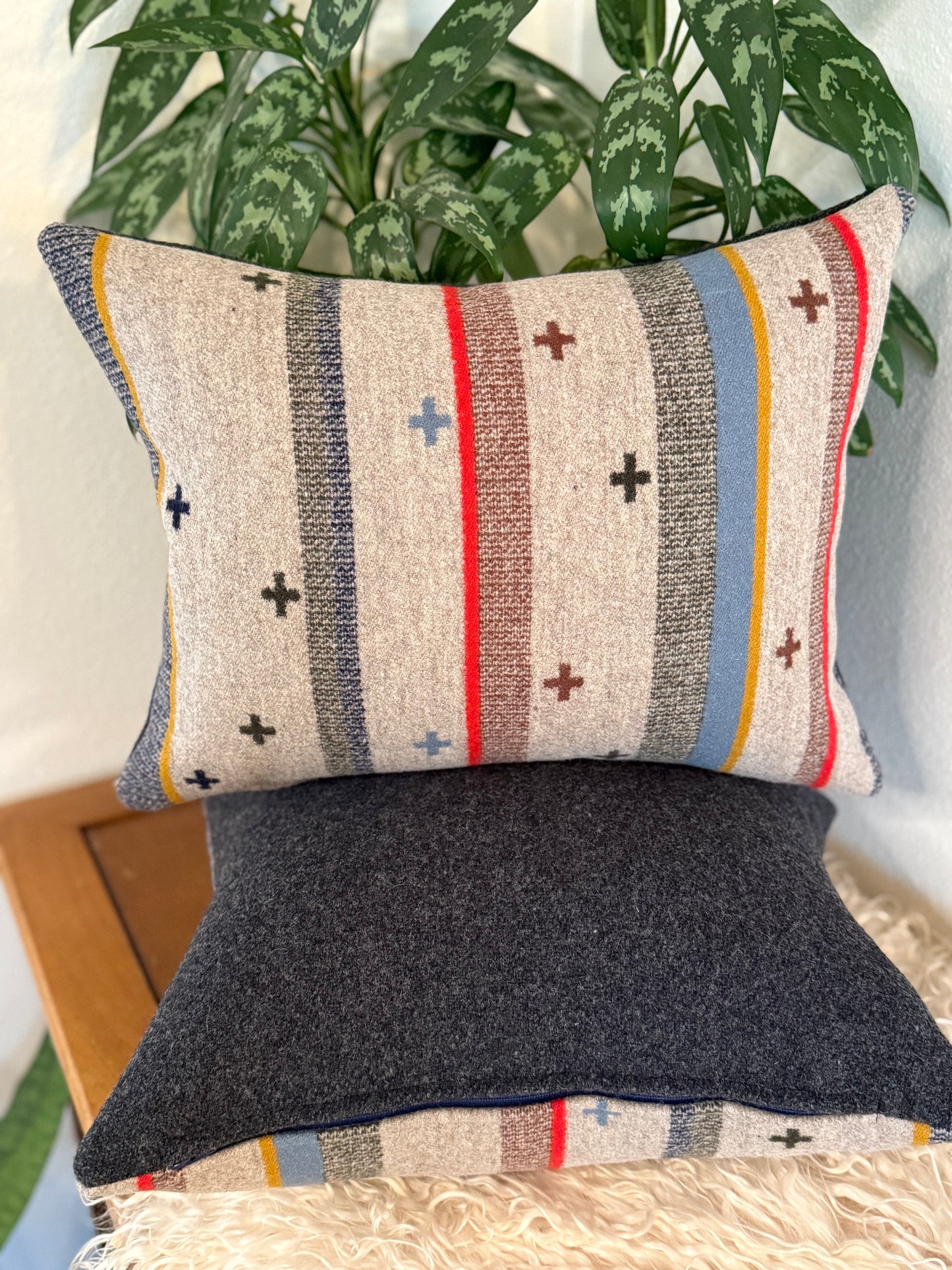 Scout Stripe Pillow (Light Gray)