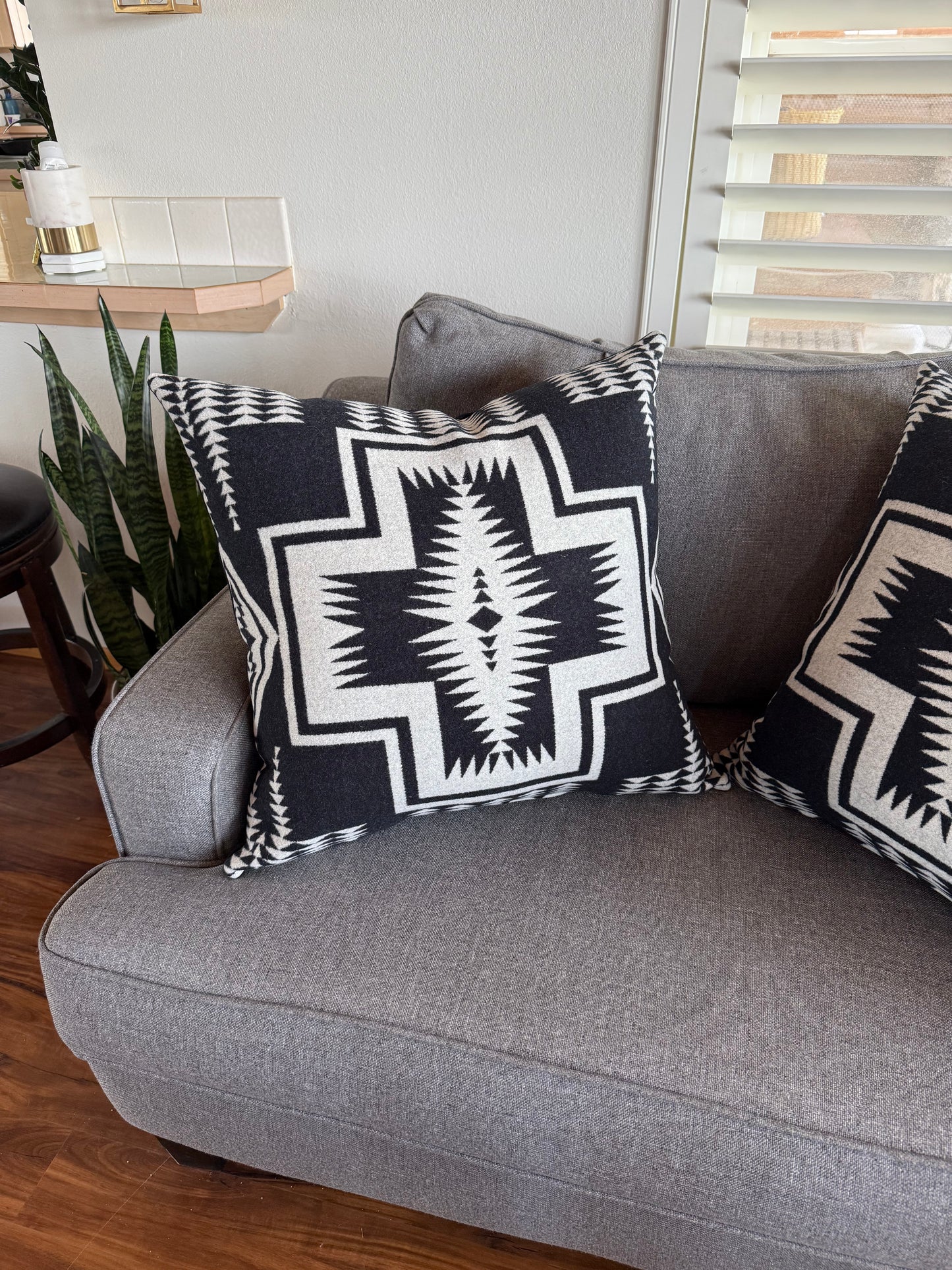 Extra Large Set of Black & White Walking Rock Pillows