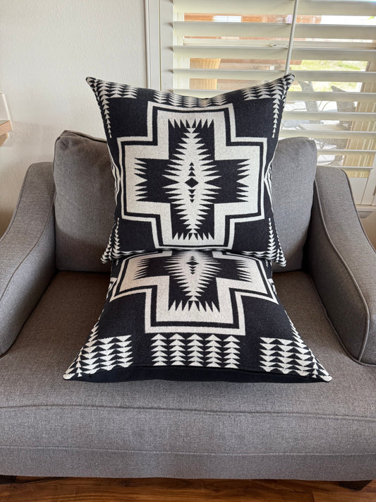 Extra Large Set of Black & White Walking Rock Pillows