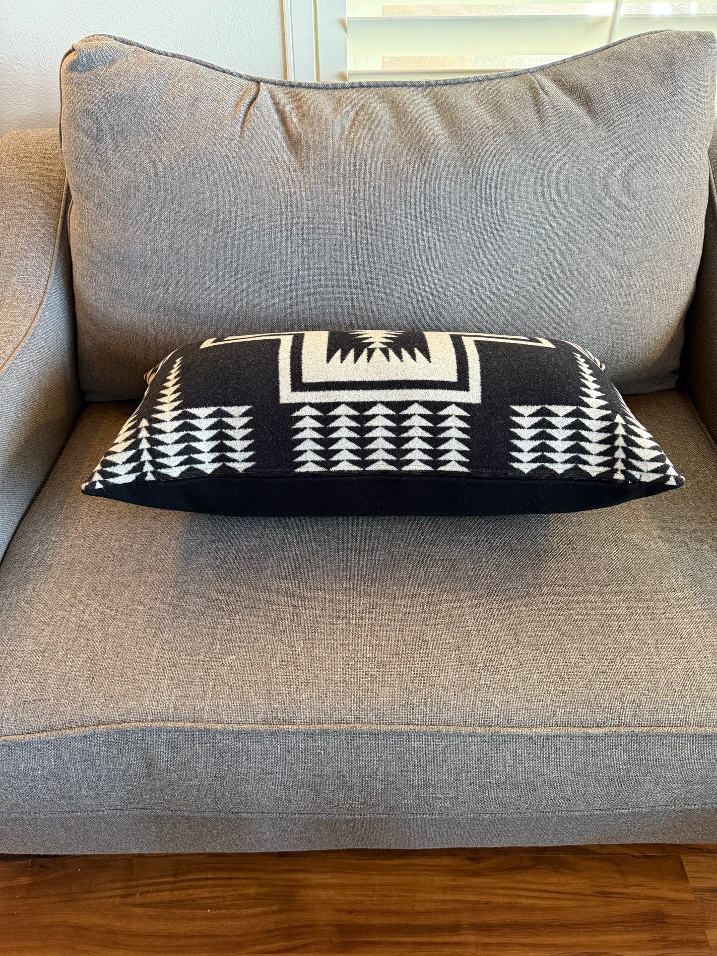 Black & White Walking Rock Large Lumbar Pillow